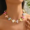 Color Love Necklace Dopamine Gold Beads Beaded Clavicle Necklace Female