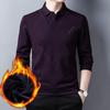 Men's 2024 Autumn/Winter Plus Velvet Knit Patchwork Collar Shirt