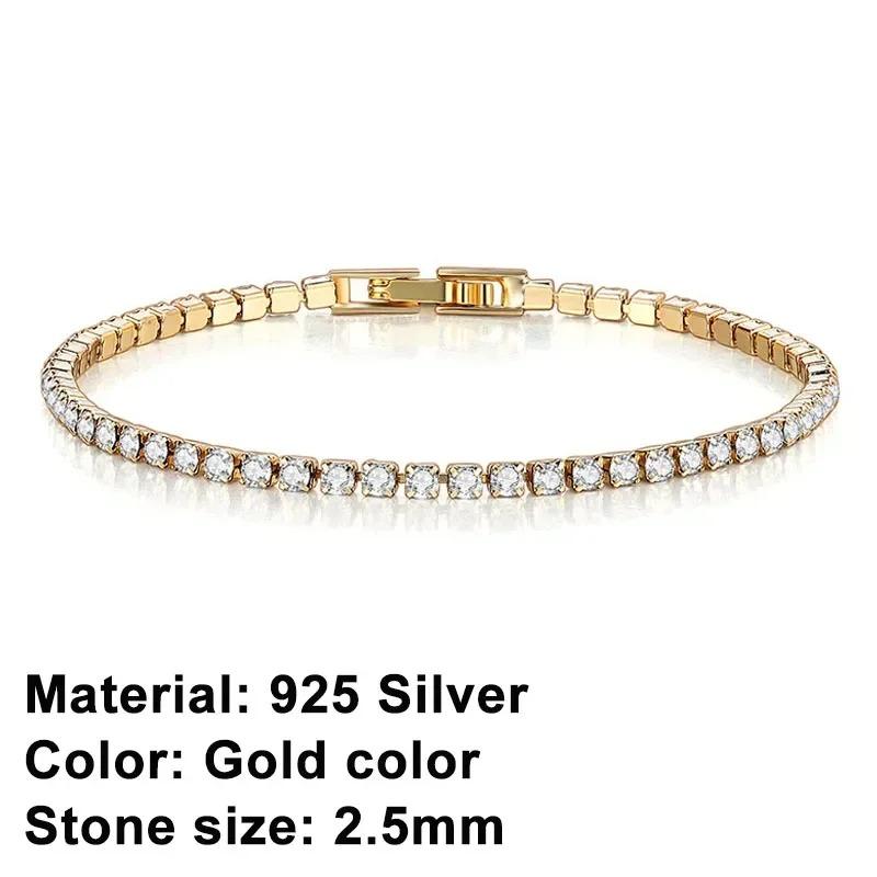 New 925 silver tennis bracelet sparkling crystal luxury women jewelry zircon water bracelet wedding gift