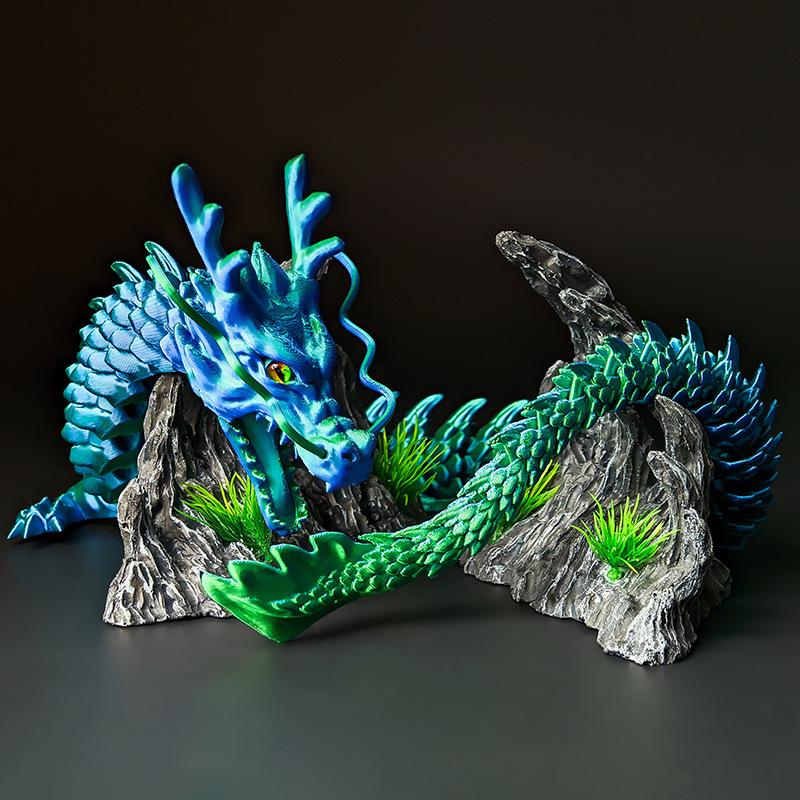3D Printed Movable Chinese Dragon Toy Ornament - Large, Creative, Hot Seller
