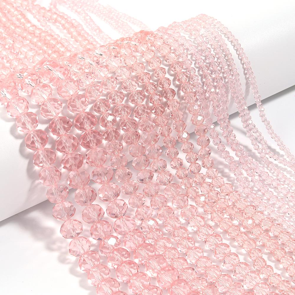 

3/4/6/8/10mm Faceted AB Clear Glass Crystal Rondelle Beads Colorful Loose Spacer Beads For Jewelry Making DIY Bracelet Necklace 3x2mm approx 108pcs розовый