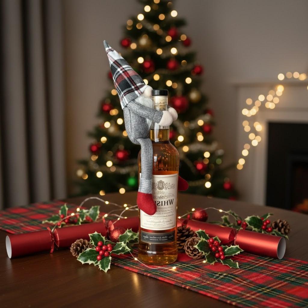 Bottle case decoration Christmas gnome gift idea Santa Claus dwarf