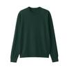 MUJI Washable Wool Crew Neck Dark Size L Men's High-Gauge Sweater, Green, (AA0PDA4A)