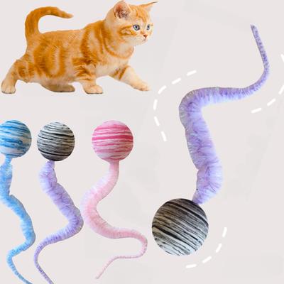 New Cat Colorful Bouncing Ball Indoor Cat Worm Caterpillar Elastic Toy Cat Interactive Toy Pet Accessories