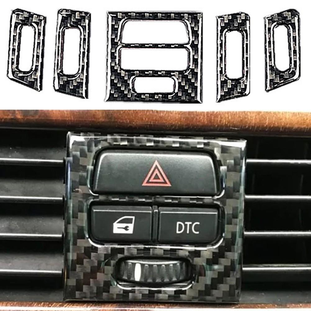 Carbon Fiber Car Air Vent Outlet Trims for BMW E90 E92 E93 2005 2012 Set of 5