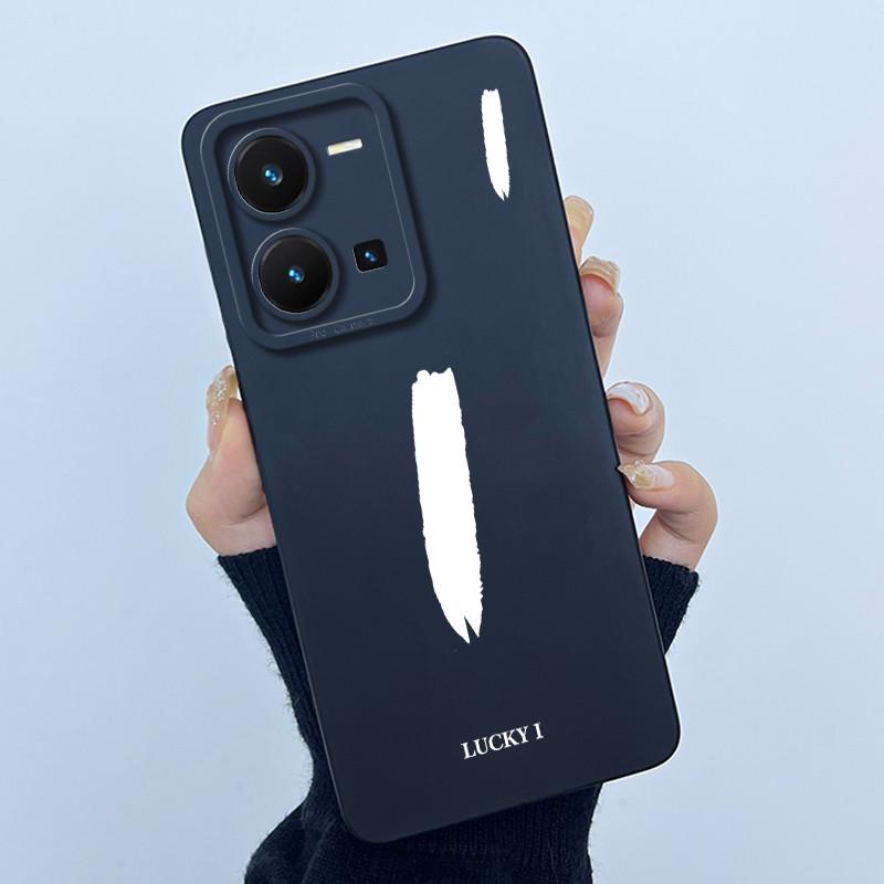 For Vivo Y35 Case Cute Initial Letters Soft Liquid Silicone Back Cover For Vivo Y 35 4G Funda Anti Drop Phone Protector Coque