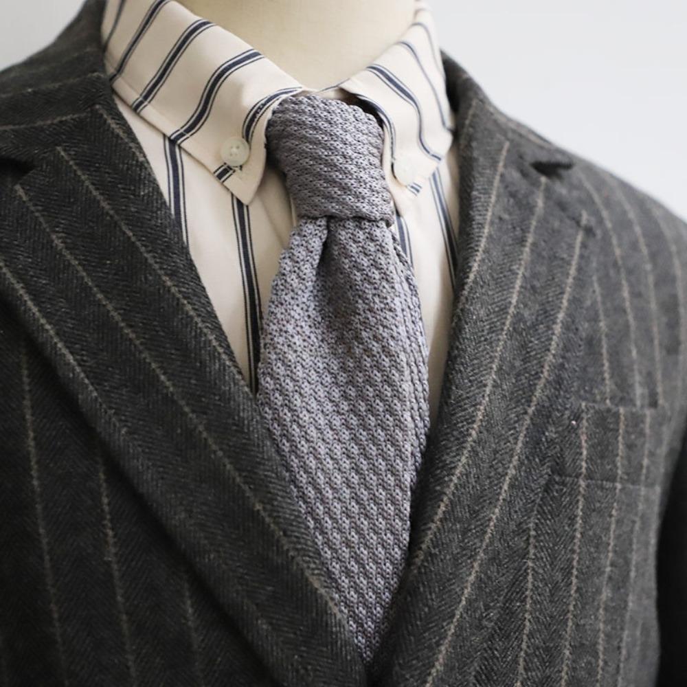Adjustable Knitted Tie Solid Color Men Cravat Fashion Knitting Shirt Necktie  Boys