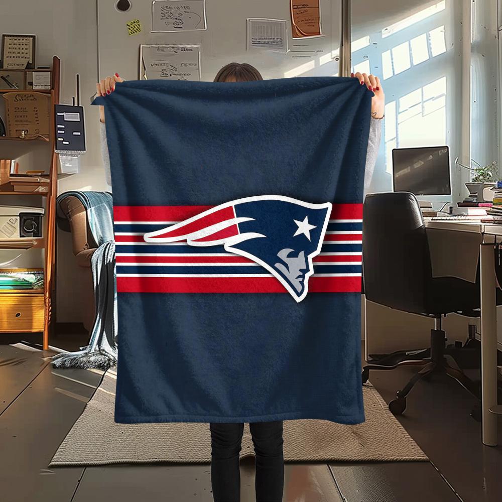 New England Patriots Flannel Blanket, High Quality Comfortable for All Seasons, Home Decor, Warmth and Comfort