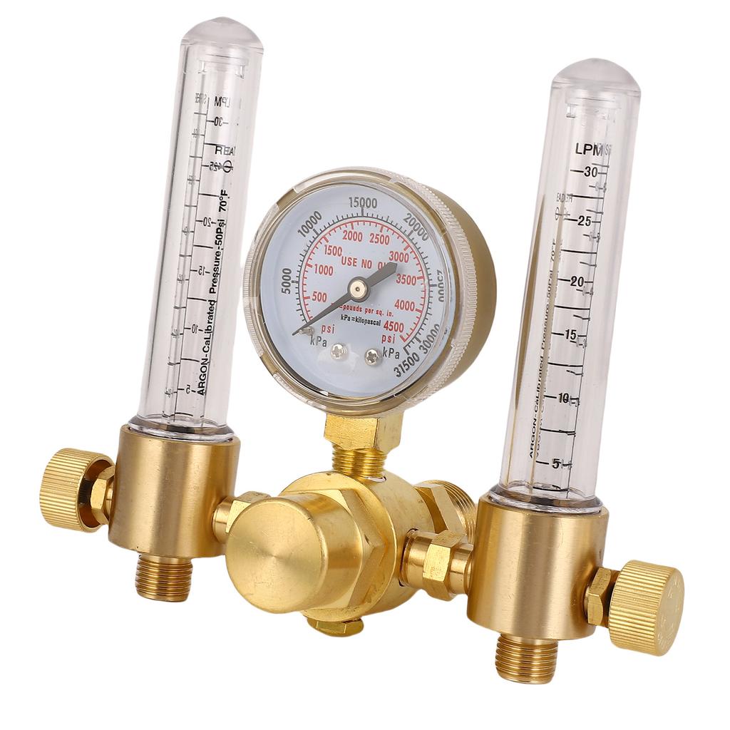 Argon Regulator Flowmeter Double Output 060CFH 04500PSI CGA580 Inlet Argon Flowmeter Gas