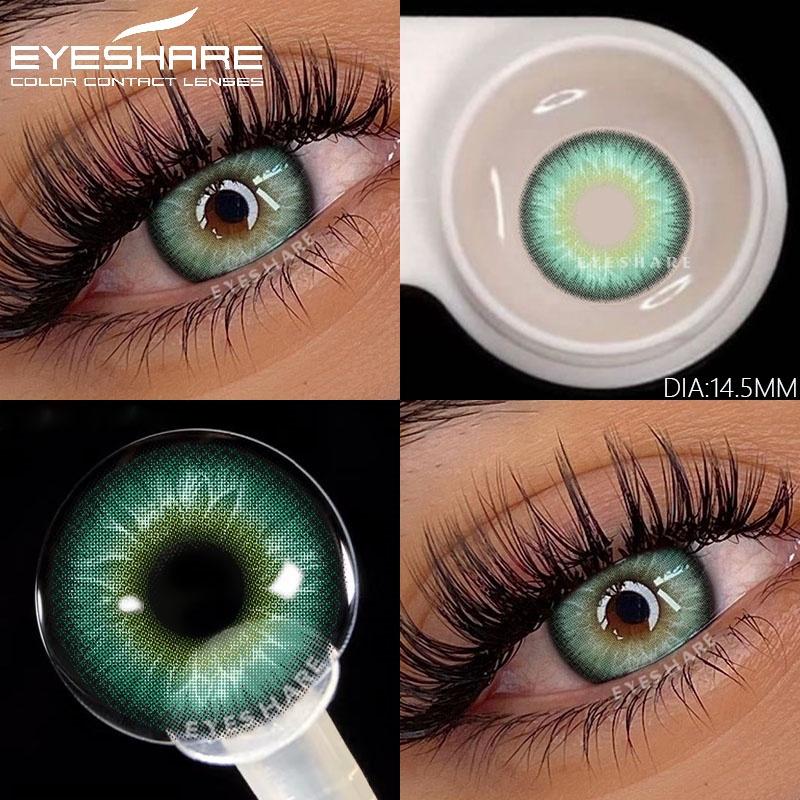 1 Pair New Colorful Contact Lenses for Eyes Blue Eye Lenses Beautiful Pupil Yearly Gray Lenses Cosmetic Green Contacts