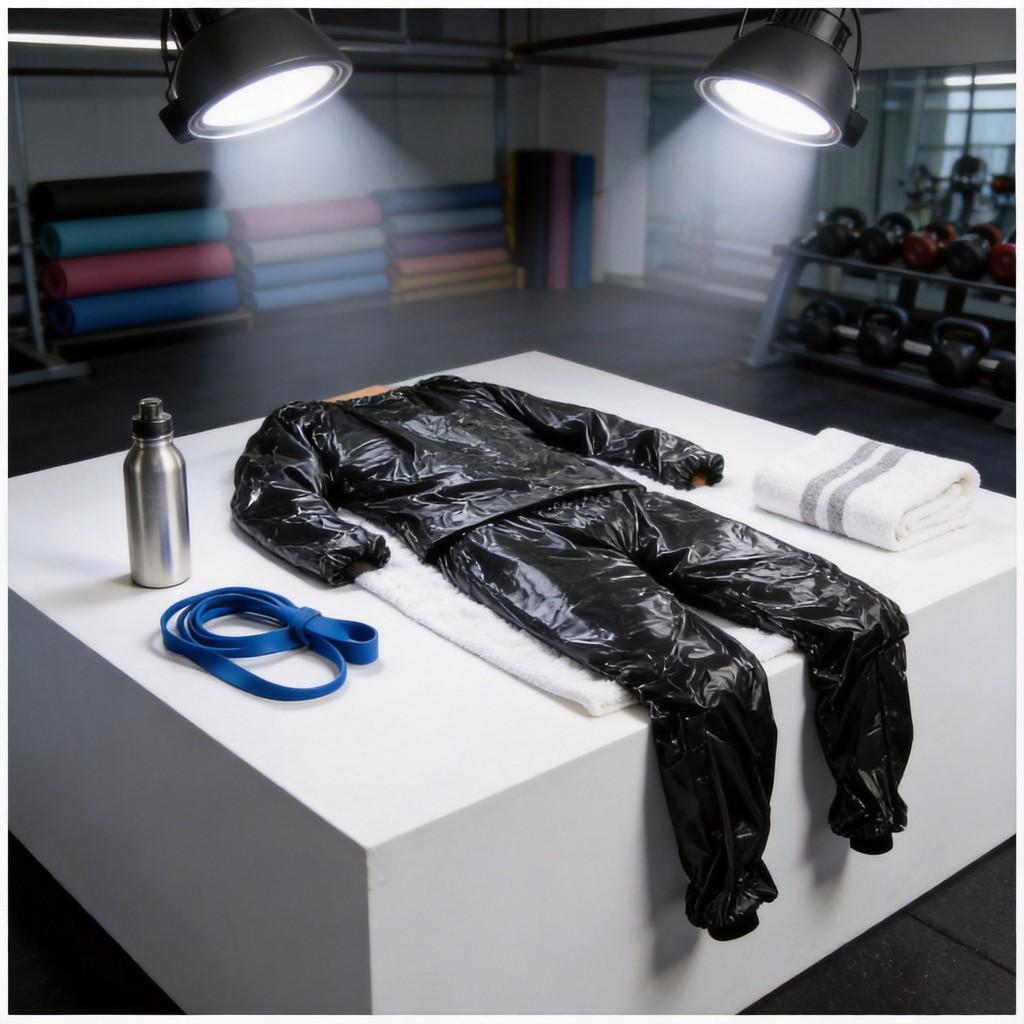 Pvc Sauna Suit Sweatenhancing Fitness Set For Men And Women With Polyester Fabric
