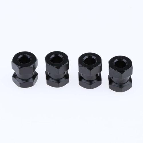 P Prettyia 12mm Hex Hub Extension Adapter Combiner for RC Crawlers, Black, 15mm Length