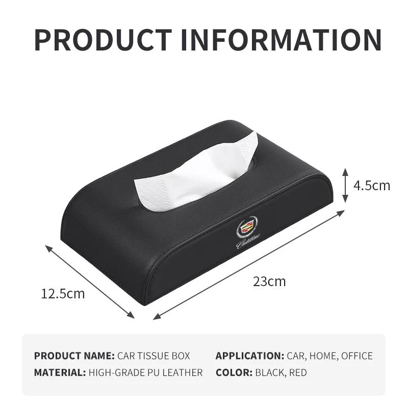 Car Leather Tissue Storage Bag Armrest Box Sun Visor Home Tissue Pack For Cadillac Escalade CTS ATS SRX STS XT5 XT4 XT6 XTS CT4
