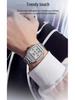 OFNS Six-Hand Men's Square Quartz Watch: Luminous, Day-Date, 30M Waterproof, Silicone Steel Band, Hot Seller