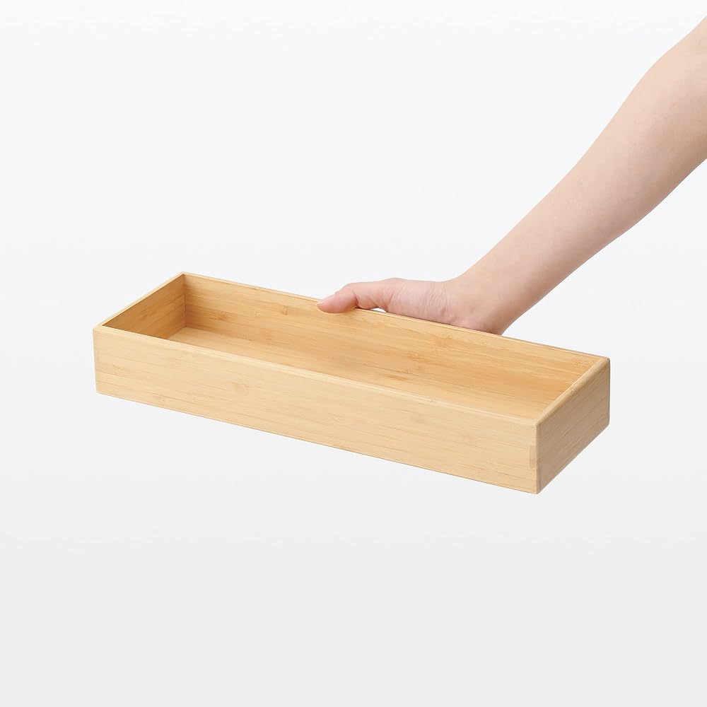 MUJI Stackable Bamboo Storage Box, Large, 115cm (W) x 34cm (D) x 55cm (H), Item No. 12057895,