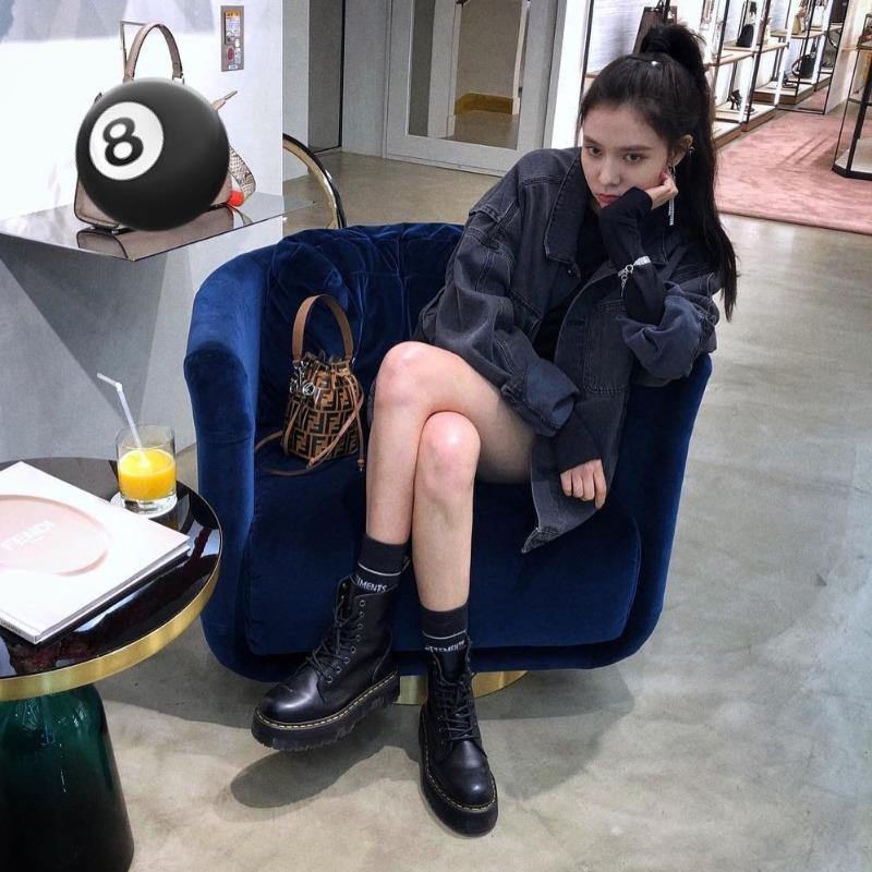 Martin Boots Damen bequem und vielseitig Herbst und Winter Damenschuhe dicksohlige erhöhende kurze Stiefel Workwear Damenstiefel