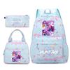 3Pcs/set Cartoon KPOP Printed Backpack with Handbag Pencil Case for Teenager Boy Girl Large Capacity Bookbag Schoolbag Mochila
