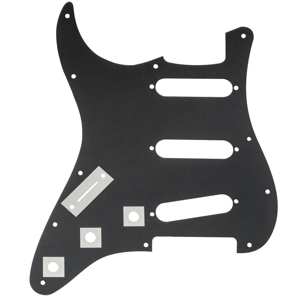 Musiclily Ultra 11-Hole SSS Stratocaster Pickguard, Anodized Aluminum, Black, for Fender American/Mexico Strat Electric Guitars