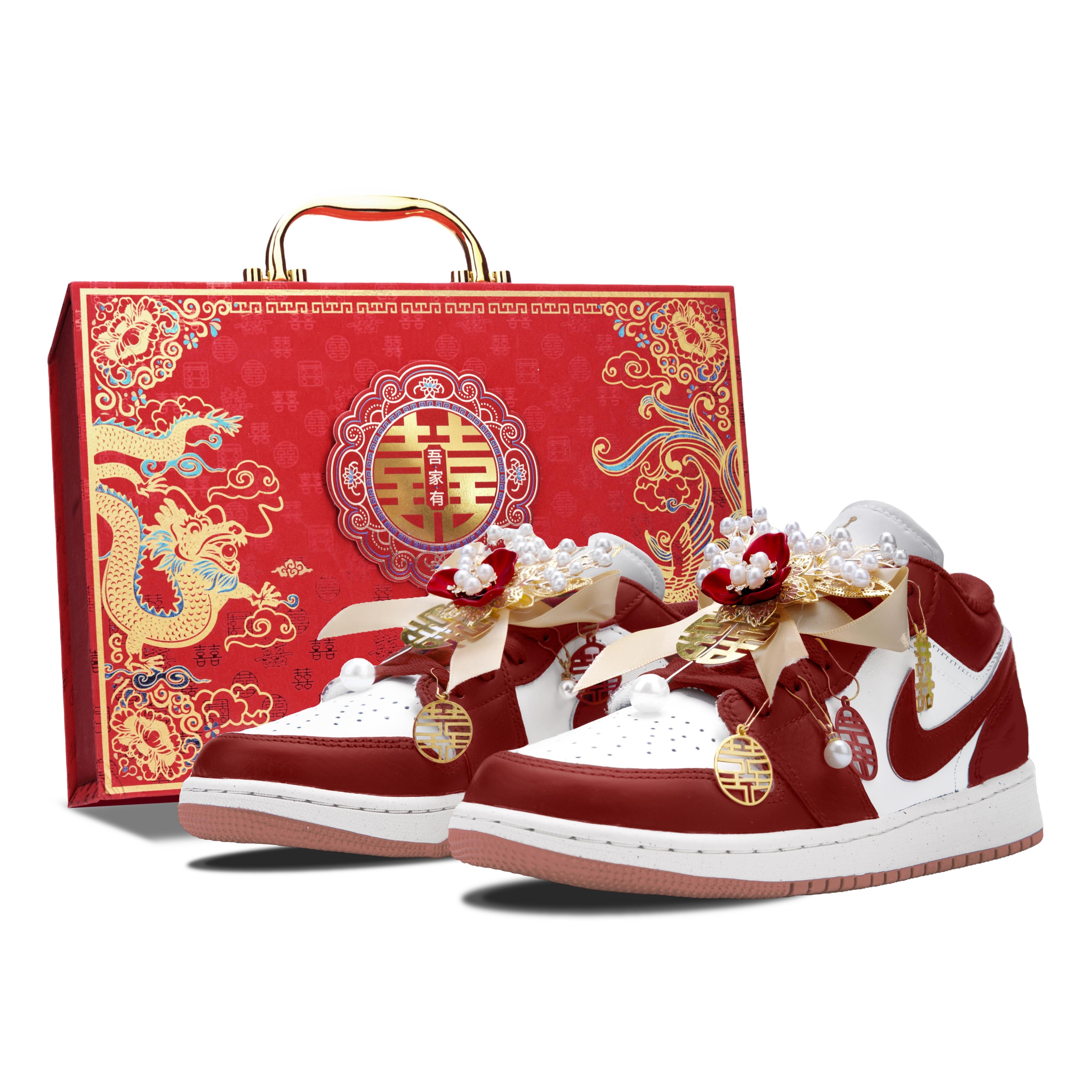 

Jordan Air Jordan 1 Golden Jade Destiny Box Vintage Basketball Shoes Women s Red DC0774-182(Team1137-) 42