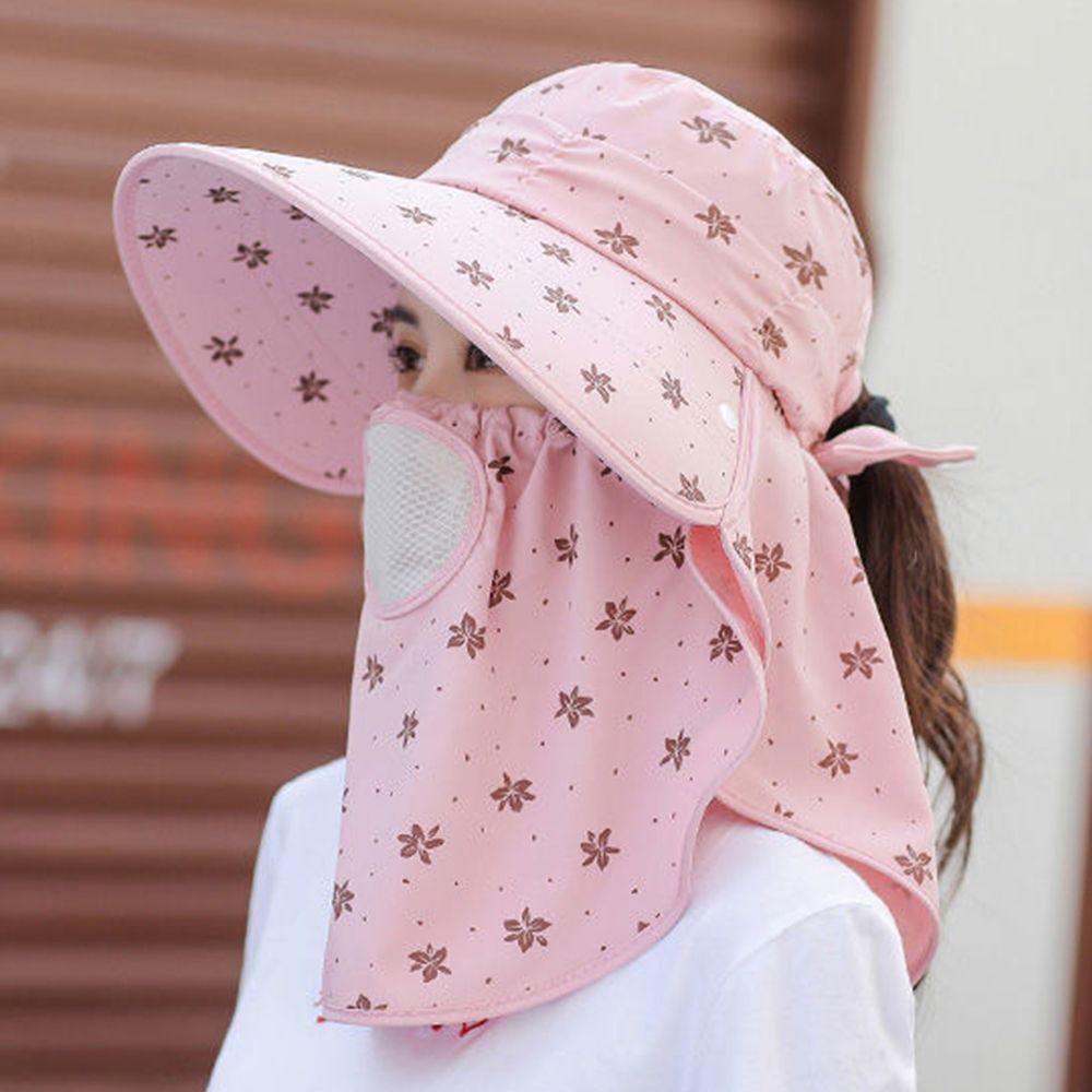 Do Farming Work Summer UV Protection Flower Print Bucket Hat Women Sun Hat With Neck Flap