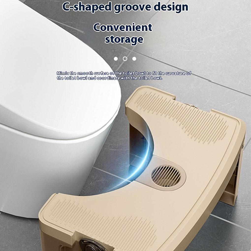 Foldable Toilet Stool With Circular Arc Easy To Store Fits Most Toilets Double Anti Slip Stability