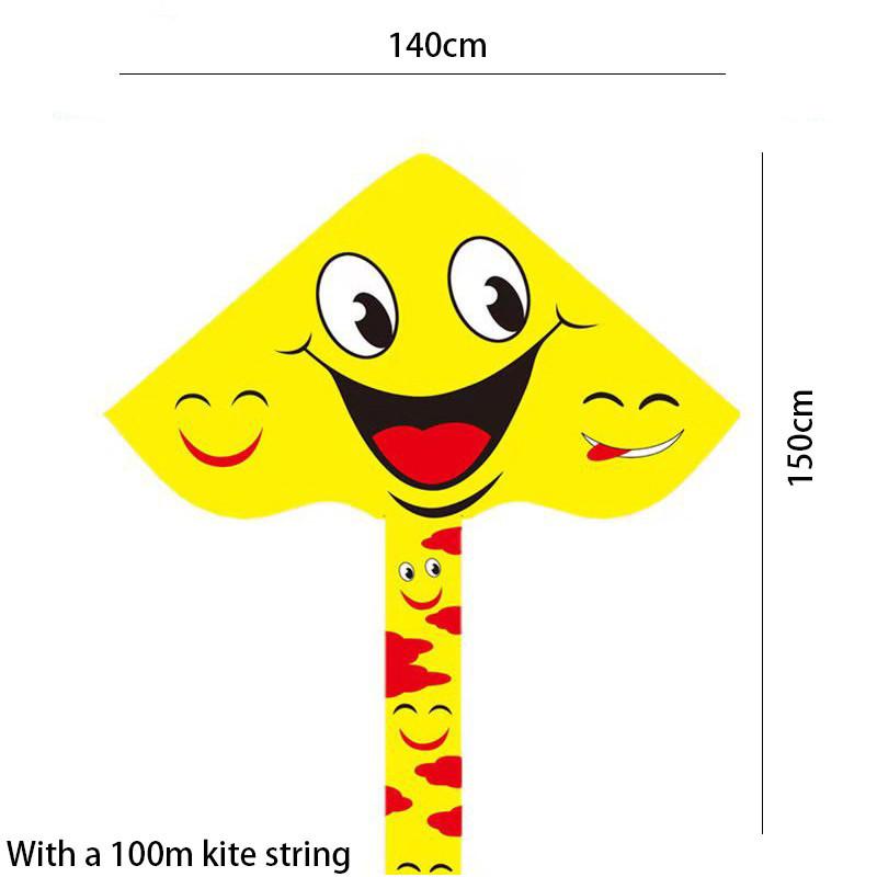 Triangular Cartoon Kite With Curved Edge For Children In Parks And Markets