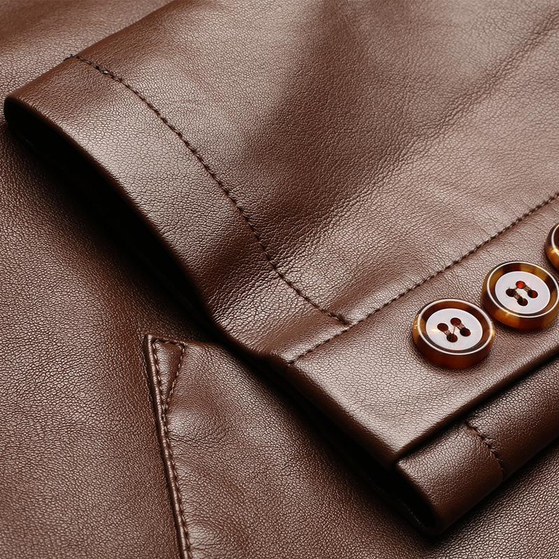 Cienka, dopasowana kurtka Kurtka z prawdziwej skóry Męska górna warstwa z owczej skóry, na co dzień, w krótkim stylu, garnitur biznesowy, marynarka Trend