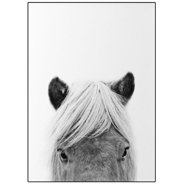 Minimalist Wall Art Canvas Icelandic Horse Posters Black White Prints Farmhouse Rustic Painting Modern Pictures for Living Room