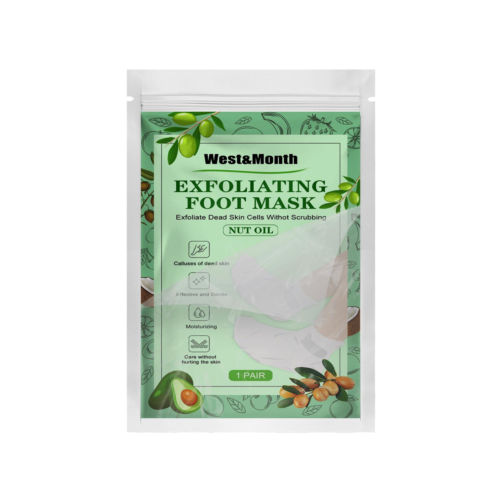 

West&Month Маска для ног с ореховым маслом Отшелушивающая, Увлажняющая, Питательная и Восстанавливающая Подходит для ног 1 пара