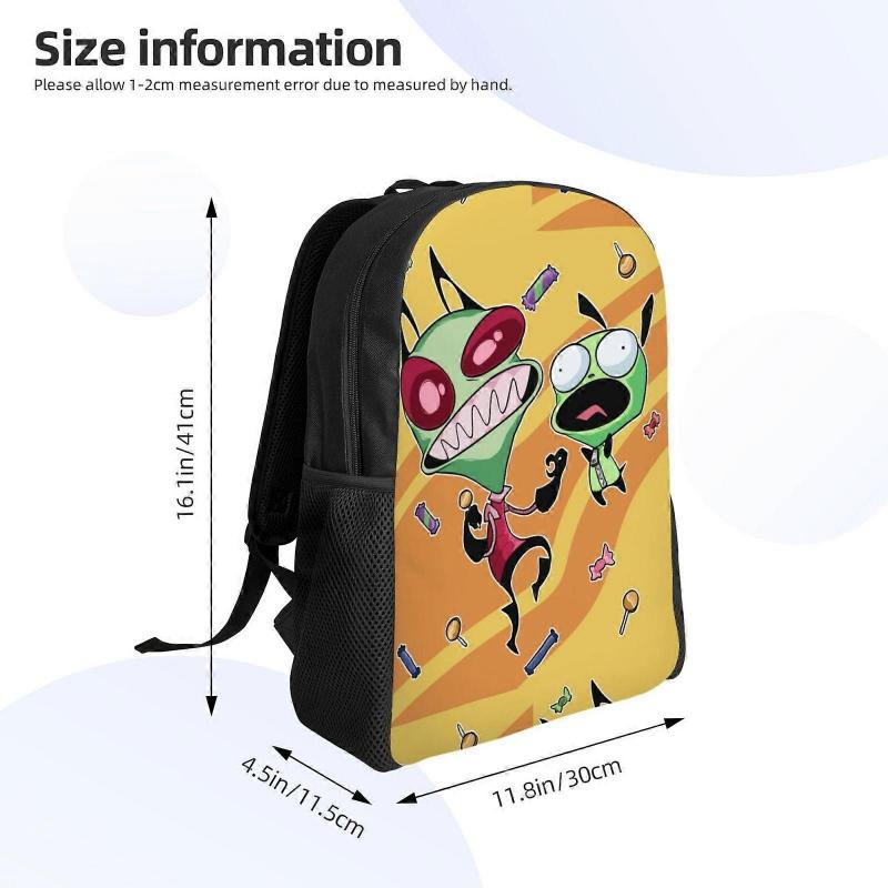 Invader Zim Cartoon Backpack Daypack for Camping Anime Bag Notebook Bag-LDYH549