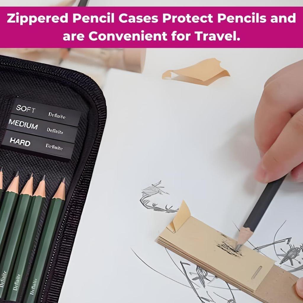 Sketching Set 42 Pieces for Drawing Pencils Sketching Kit for Artists Potrait Professional Graphite Hb Drawing Graphics Set for Sketches
