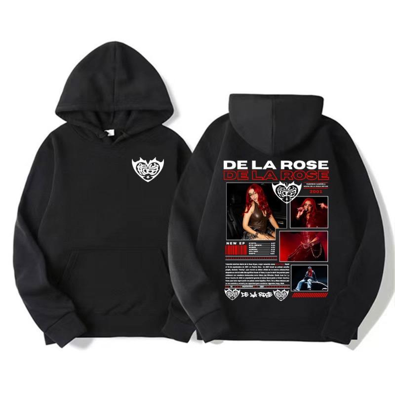 Singer De La Rose New Album Tour Merch Hoodies Men Women Fashion Hip Hop Aesthetic Sweatshirts High Quality Casual Fleece Hoodie
