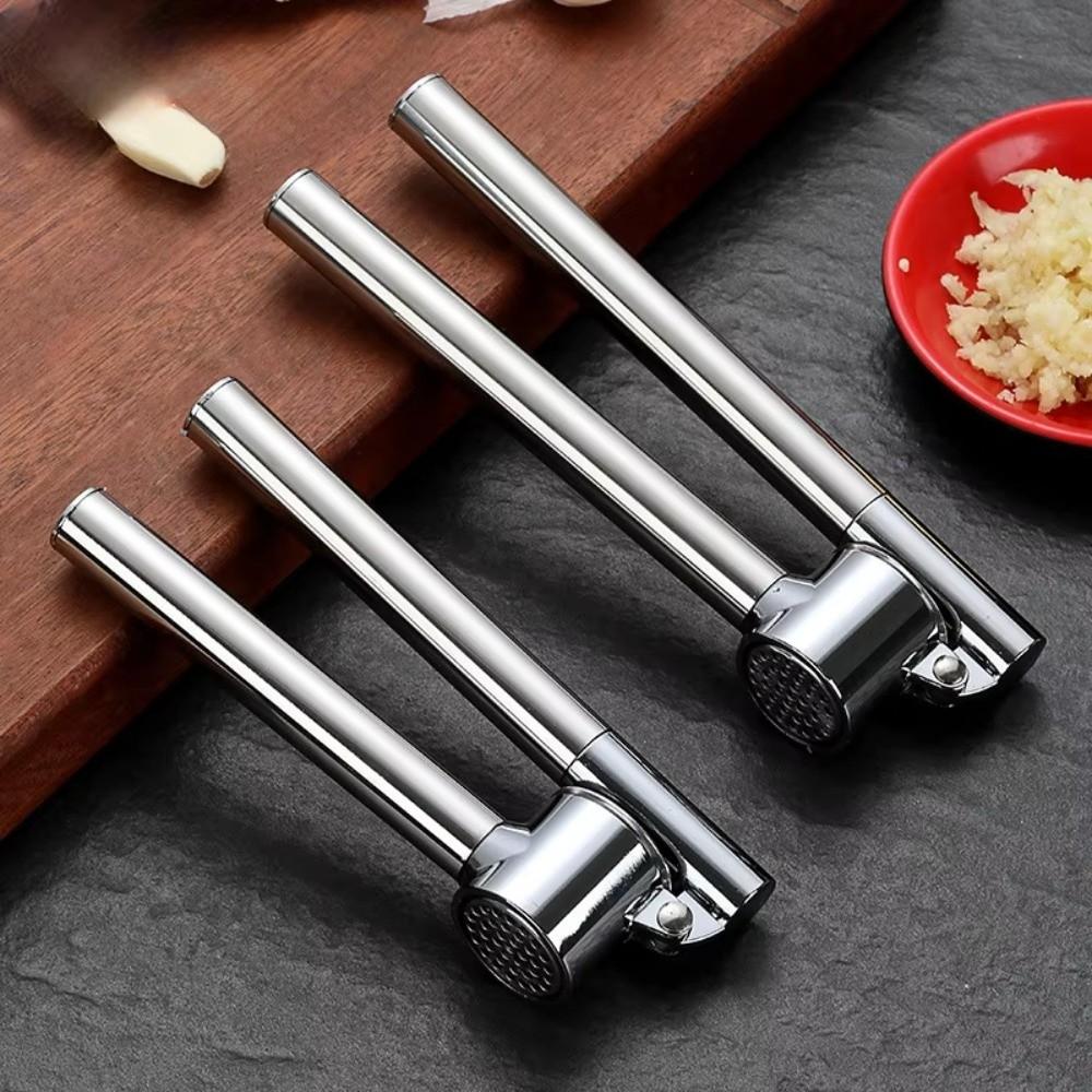 New Stainless Steel Garlic Press Portable Anti-Slip Ginger Squeezer Hand Squeeze Operation Garlic Crusher Kitchen Use