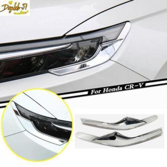 For Honda CR-V CRV  ABS Chrome Car Front Headlight Eyebrow Cover Trim Strips