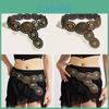 Vintage Western Stil Taillengürtel Mit Legierungsschließe Und Runden Patches Für Retro-Look