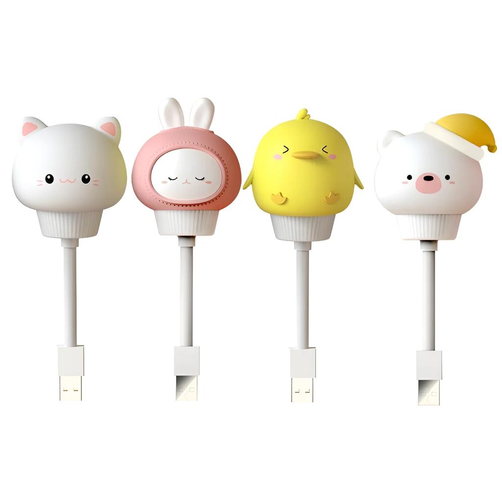 Remote Control USB Night Light LED Cute Cartoon Night Lamp Bear Chick Kitten for Baby Kid Bedroom Decoration Bedside Lamp