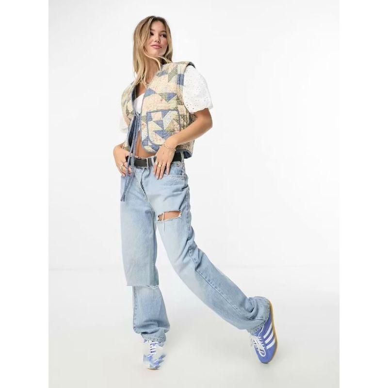 Vintage Patchwork Floral Thin Cotton Waistcoat Vest