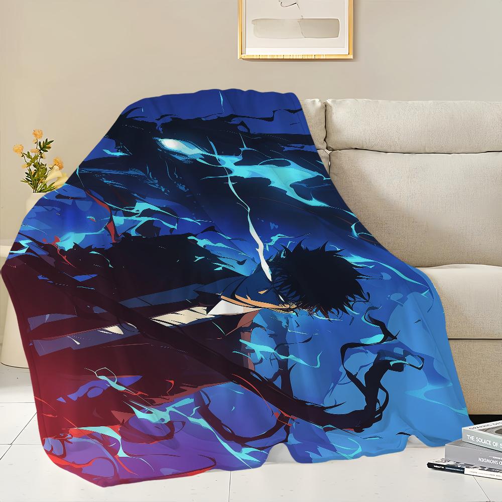 Anime S-Solo L-Leveling Printed Comfortable and Soft Sofa, Living Room Bed, Bedroom Blanket Suitable for Travel and Gifts