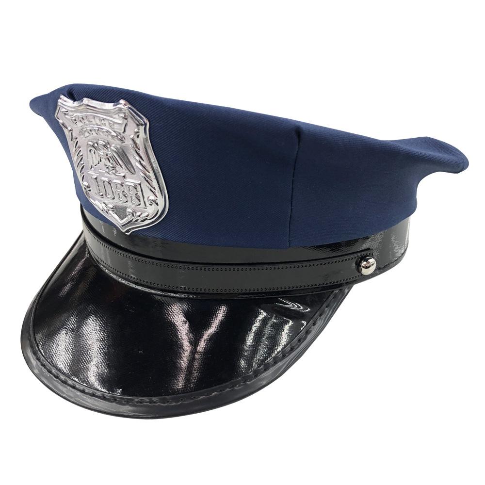 Chapeau de police Cosplay de personnage d'anime, uniforme de policière adulte noir et sexy, accessoires d'Halloween, chapeau octogonal à sommet plat.