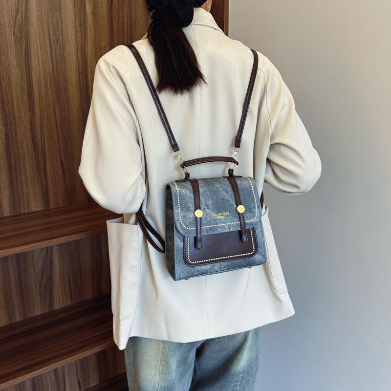 Korean Retro Large Capacity College-Style Crossbody Handbag Backpack (2025)