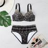 1 Set Swimsuit Split Type Push Up High-Waist Chest Padded No Steel Support Beachwear Sleeveless Bra Briefs Two-piece Bikini Vacation Accessory