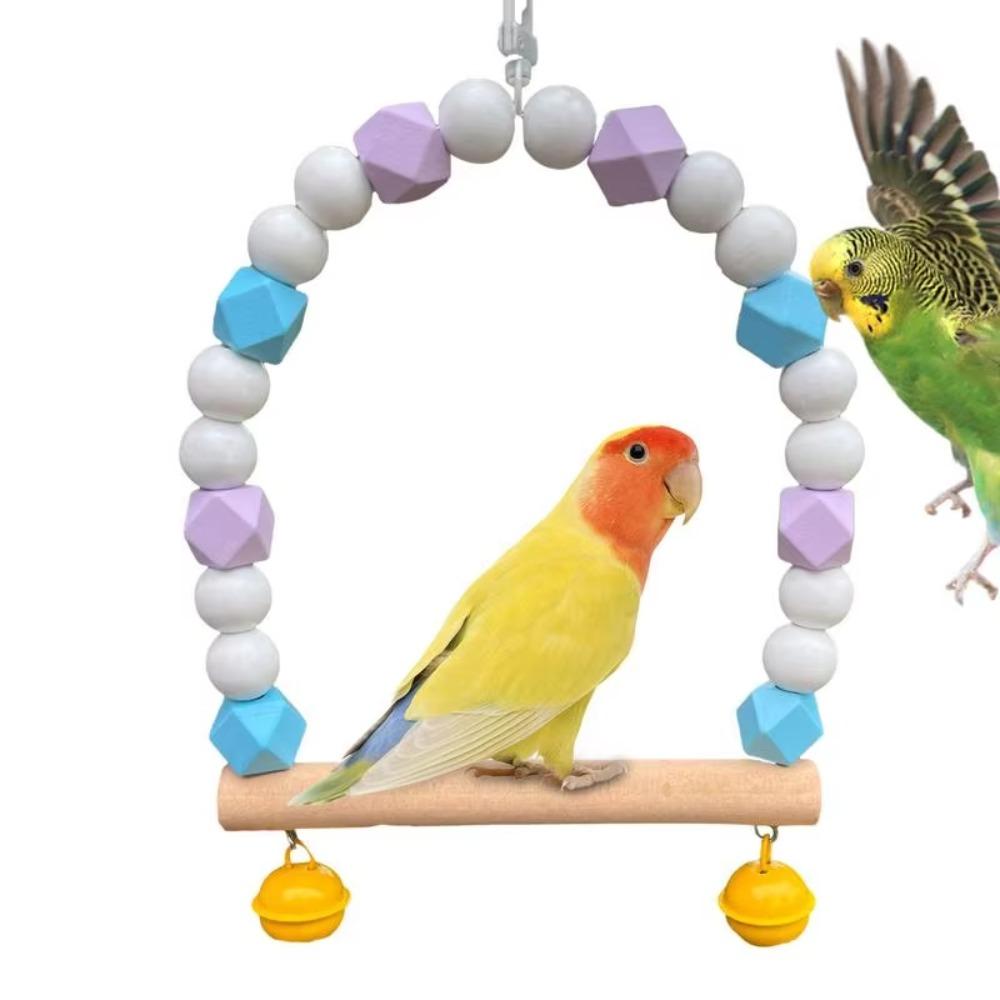 Non-slip Parrot Swing Hanging Training Stand Holder Perch Climbing Toy Bird Swing Toys  Cockatiel