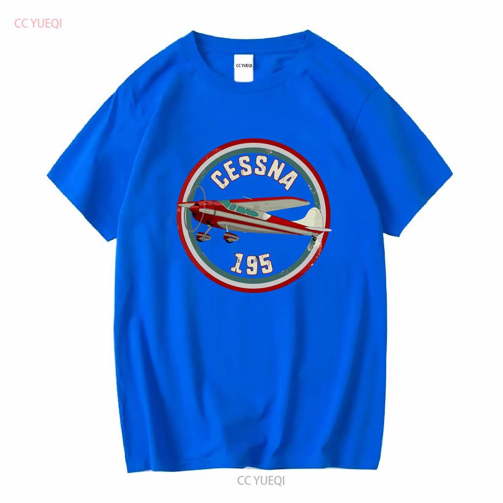 Cessna 195 Airplane T Shirt long or short sleeves vintage Washed fashion graphic Versatile Casual Top For Everyday Wear
