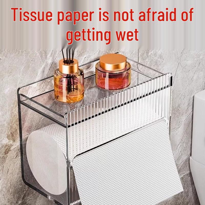 LIEI Wall-Mounted Transparent Waterproof Tissue Box