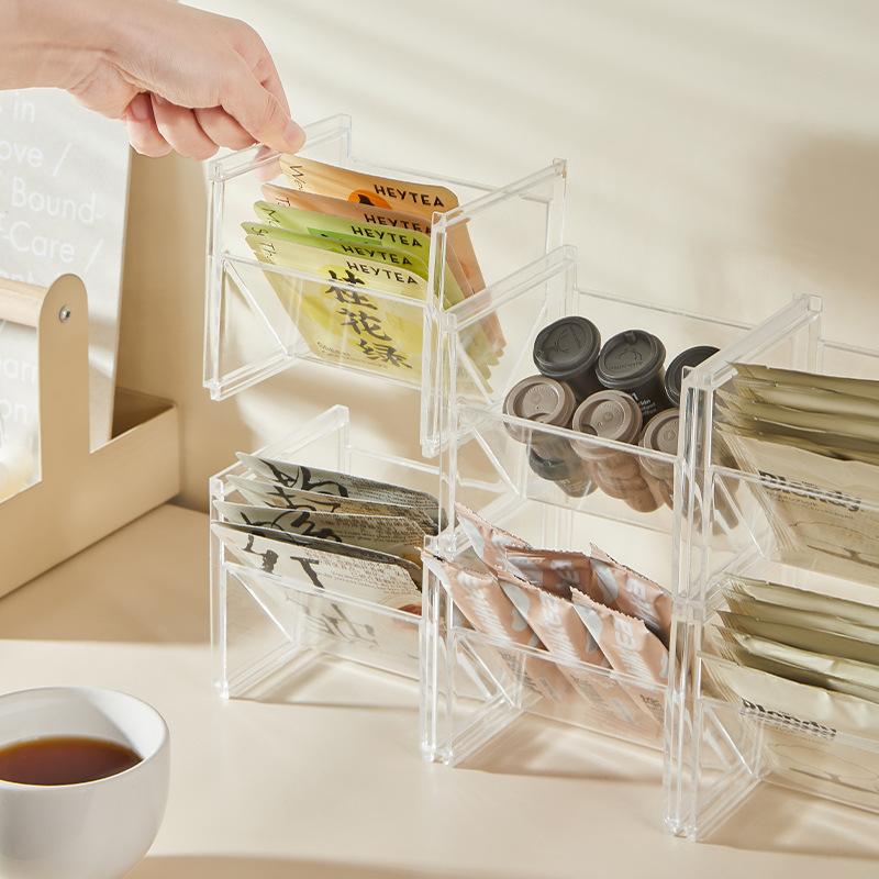Tea Bag Storage Box Capsule Coffee Desktop Storage Rack Tea Room Storage Rack Drawer Style Simple Tea Bag Organizer Box