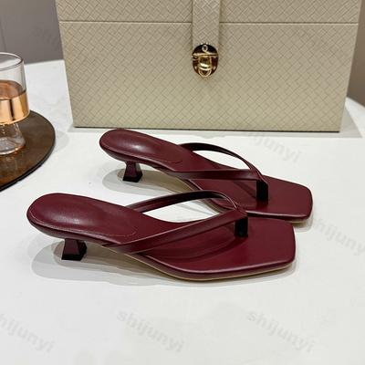 Women Clip Toe Slippers 2026 New Summer Comfort Low Heel Slides Shoes Ladies Casual Dress Street Style Soft Sole Flip-flops