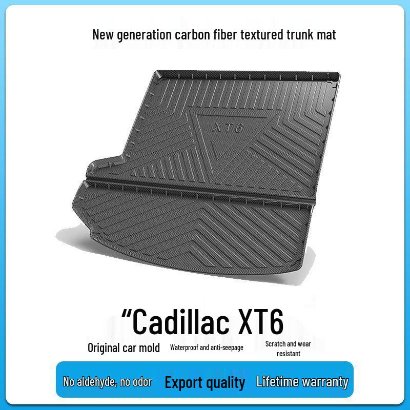 Cadillac XT6 Trunk Mat, Carbon Fiber Texture Interior Decor, Tail Box Mat 2020-2026 Cadillac XT6 - 6/7 Seats Domestic