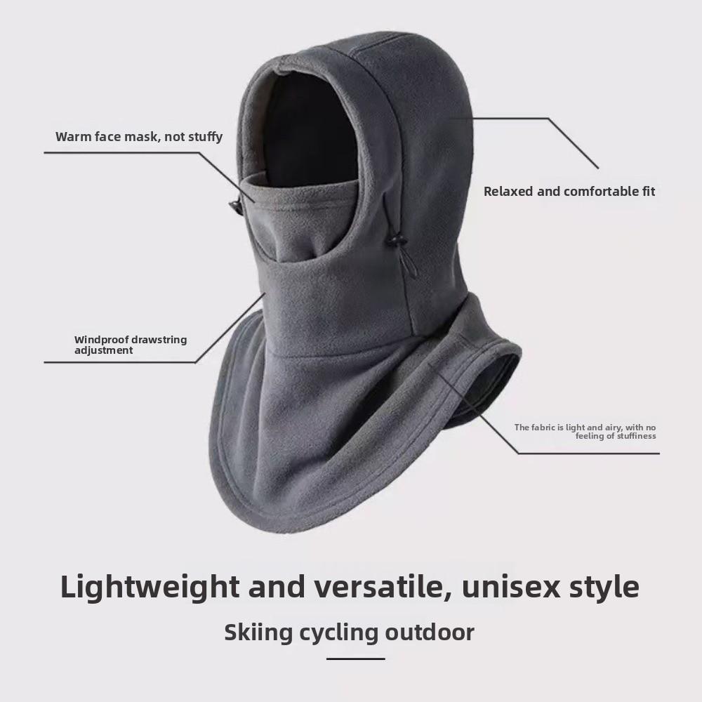 New Warm Scarf Mask Integrated Hat Windproof Coldproof Helmet Cap 3-in-1 Breathable Neck Warmer Autumn and Winter