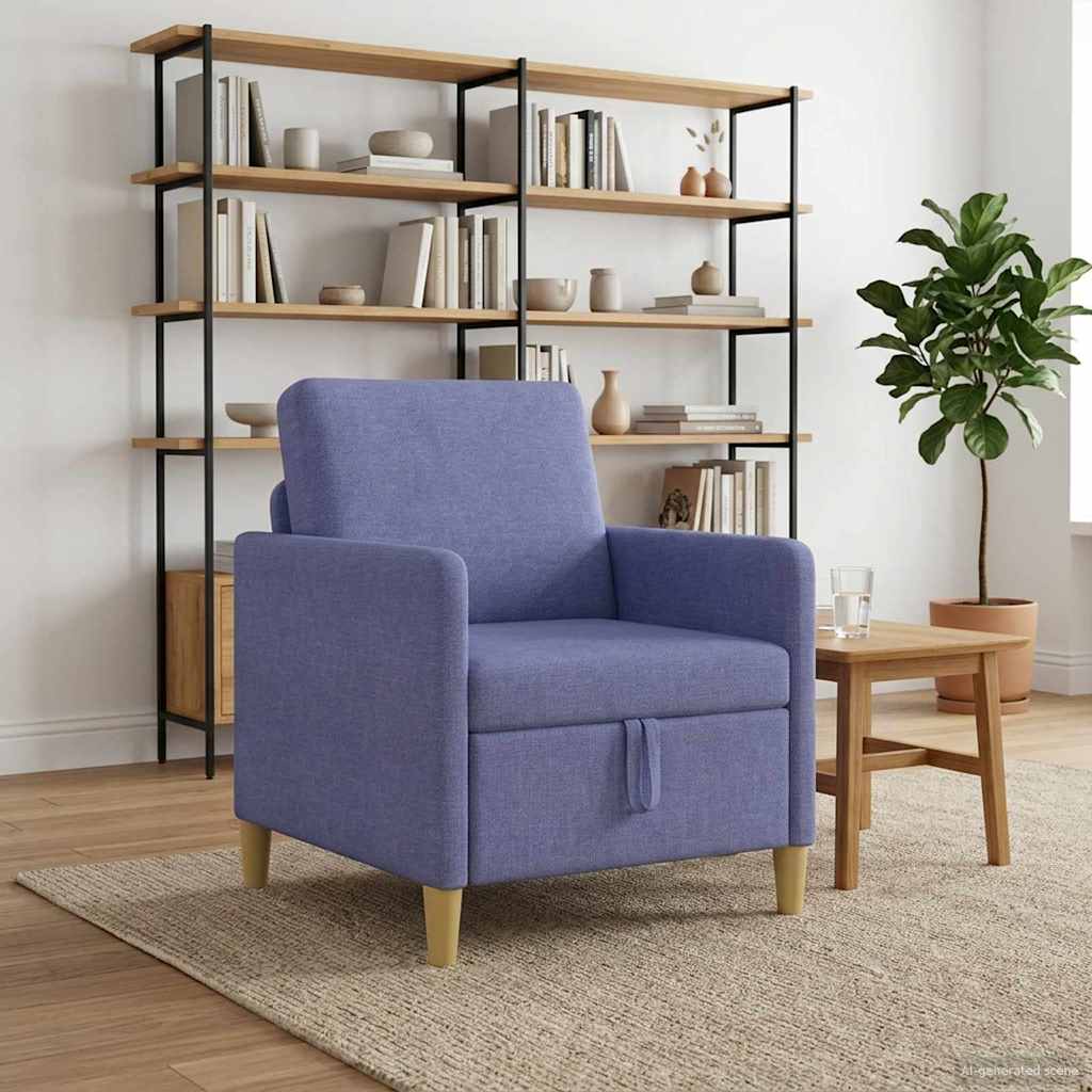 Storage Sofa In Jeans Blue 72 X 78 X 87 Cm Polyester