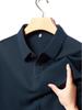 Men's Long-Sleeve Solid Color Polo Shirt - Spring/Autumn Dad Casual Wear